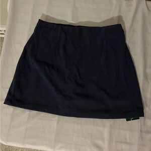 HALARA Dark Blue Corduroy Mini Skirt